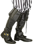 Pirate Boot Covers Black Adult Deluxe Costume Accessory 2
