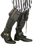 Pirate Boot Covers Black Adult Deluxe Costume Accessory 2