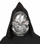 Hooded Metallic Pvc Skull Mask