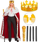 King & Queen  Cape, Crown, Collapsible Sceptre 