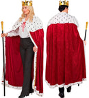 King & Queen  Cape, Crown, Collapsible Sceptre 