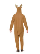 Reindeer Costume Adult Brown All In One With Hood 3