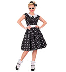 The 50S Rock'N'Roll Fashion Black  Dress With Petticoat, Belt, Headband 