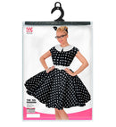 The 50S Rock'N'Roll Fashion Black  Dress With Petticoat, Belt, Headband 