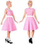 The 50S Rock'N'Roll Fashion Pink  Dress With Petticoat, Belt, Headband 