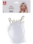 Bride Veil Headband White Marabou Feathers Bachelorette Party Accessory 2