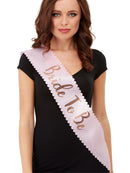 Bride To Be Sash Pink with Gold Lettering 1