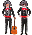 Mariachi Dia De Los Muertos  Jacket, Shirt With Vest And Bow Tie, Pants, Sombrero 