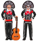 Mariachi Dia De Los Muertos  Jacket, Shirt With Vest And Bow Tie, Pants, Sombrero 