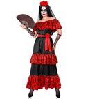 Mujer Dia De Los Muertos  Dress, Rose Belt, Fingerless Gloves, Flower Veil 