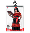 Mujer Dia De Los Muertos  Dress, Rose Belt, Fingerless Gloves, Flower Veil 