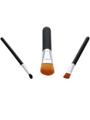Cosmetic Brush Set Pack of 3 Styles Black Make Up Essential 3