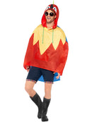 Parrot Party Poncho Red Yellow Shower Resistant Festival Accessory 4