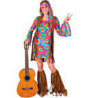Hippie  Dress, Vest, Headband, Peace Sign Necklace 