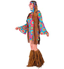 Hippie  Dress, Vest, Headband, Peace Sign Necklace 