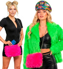 “Handbag Long Plush Neon Pink”