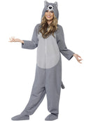 Wolf Costume Adult Grey All In One With Animal Hood 4