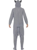 Wolf Costume Adult Grey All In One With Animal Hood 3