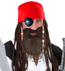 Pirate Dress-Up Set  Bandana, Eye-Patch, Beard With Moustache 