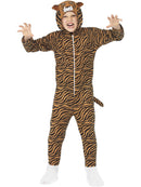 Tiger Costume Kids Orange Black Striped Hooded Animal Jumpsuit 1
