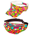 The 80S Funky Fashion - Funky Pink  Visor & Belt Bag 