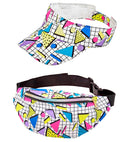 The 80S Funky Fashion - Funky White  Visor & Belt Bag 