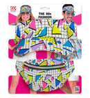 The 80S Funky Fashion - Funky White  Visor & Belt Bag 