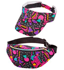 The 80S Funky Fashion- Funky Black  Visor & Belt Bag 