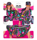 The 80S Funky Fashion- Funky Black  Visor & Belt Bag 