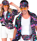 The 80S Funky Fashion- Funky Black  Visor & Belt Bag 