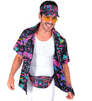The 80S Funky Fashion- Funky Black  Visor & Belt Bag 