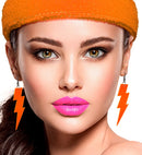 The 80S Neon Orange Thunder Earrings 