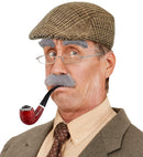 Old Man  Coppola Cap, Eyebrows, Moustache, Glasses, Pipe  