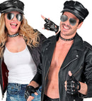 Rocker/Biker  Hat, Choker, Gloves, Glasses  
