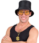The 90S Hip Hop Fashion - Black  Bucket Hat, Glasses, Necklace, Ring 