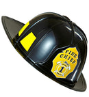 Black Fireman Hat Hard Plastic