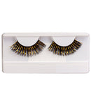 Long Black & Gold Eyelashes In Box With Glass Bottle Glue