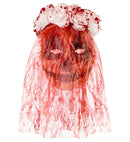 Mask With Flower Veil Bloody Bride Fabric