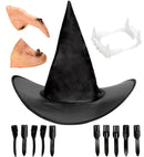 Witch Dress-Up Set  Hat, Nose, Chin, Denture, Nails 