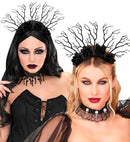Headpiece Dark Queen Branches & Black Roses