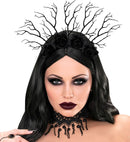 Headpiece Dark Queen Branches & Black Roses