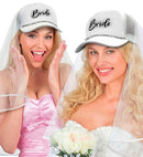 Hat Cap With Veil & Strass Bride