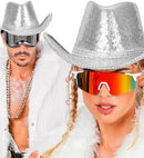 Hat Cowboy Sequin With Strass Silver