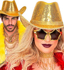 Hat Cowboy Sequin With Strass Gold