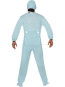 Baby Boy Romper Costume Blue with Fleece Bodysuit Bonnet and Bib 4