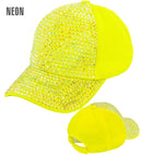 Hat Cap Strass Neon Yellow