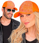 Hat Cap Strass Neon Orange