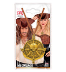 Necklace With Medallion Pirate Skull