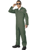 Aviator Costume Adult Green Zip Up Jumpsuit 1