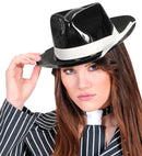 Gangster Hat With White Band Pvc